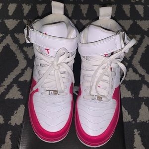 Af1 Jordan 12 sz 7Y Boys white and Hot pink